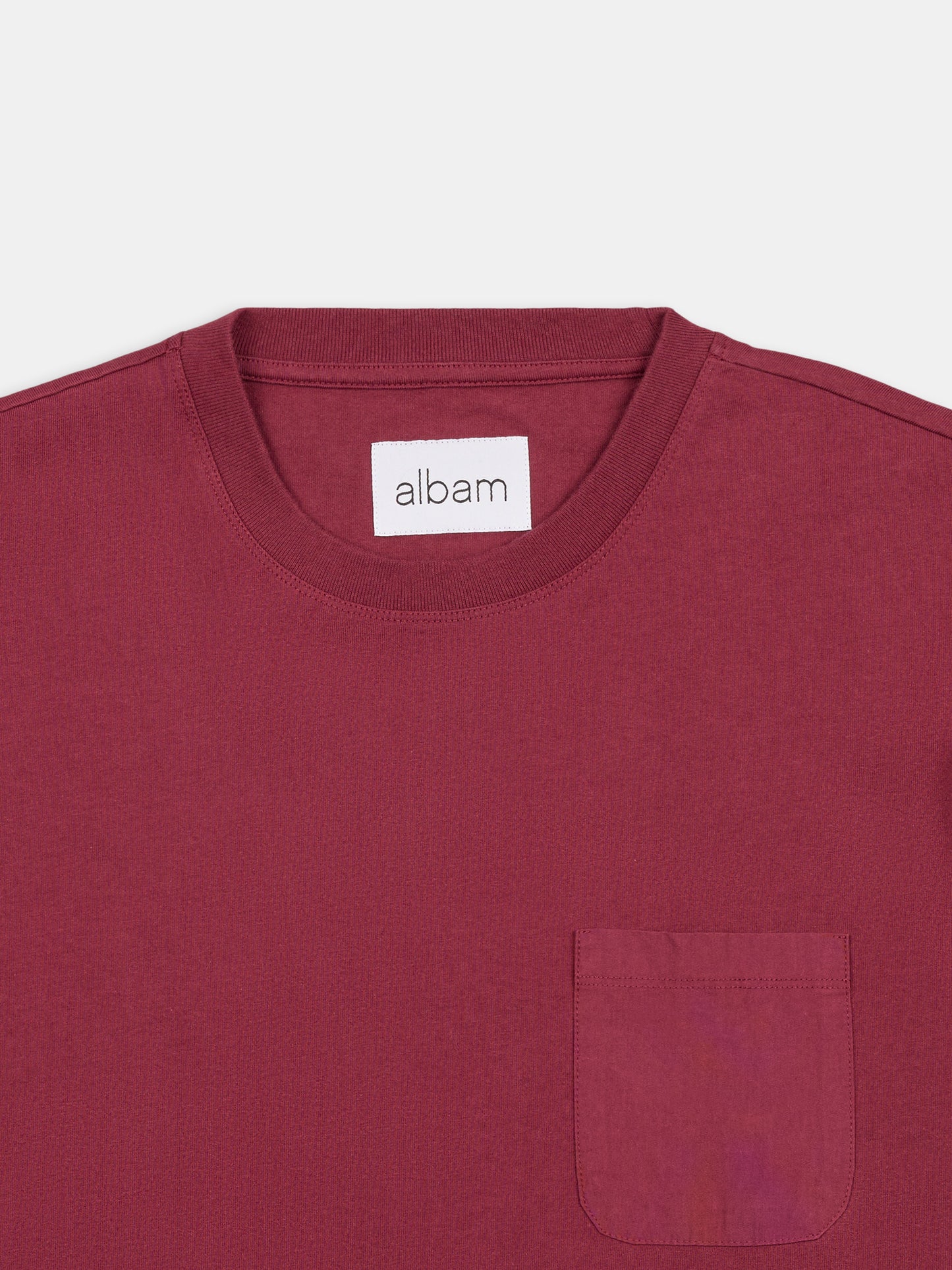 Woven Pocket T-Shirt in Deep Claret