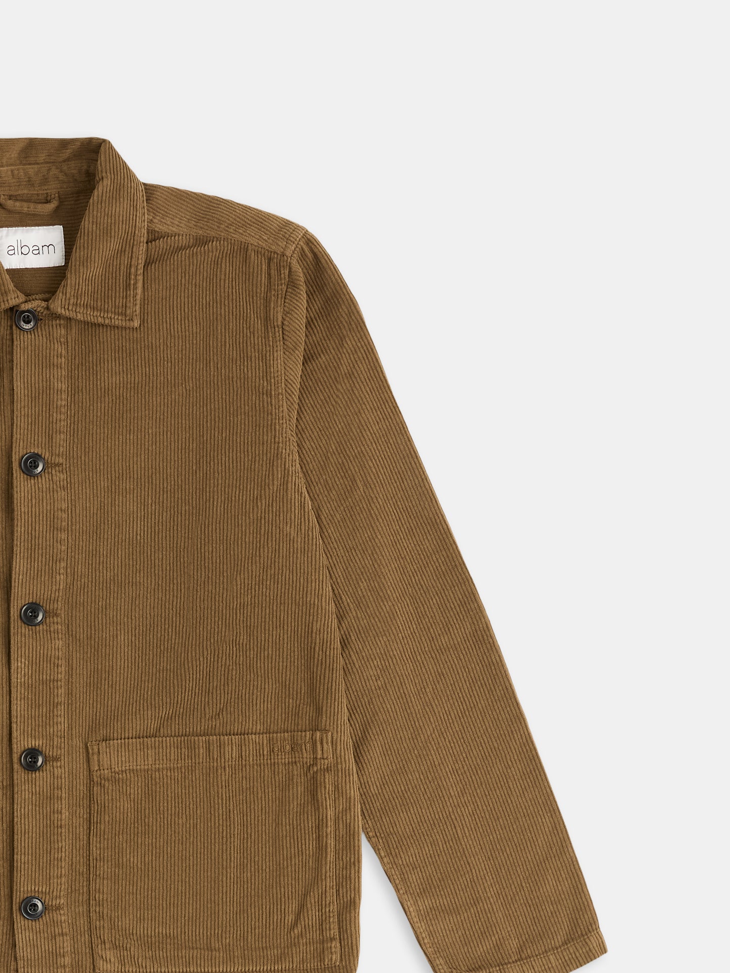 Needlecord Acton Overshirt in Tobacco