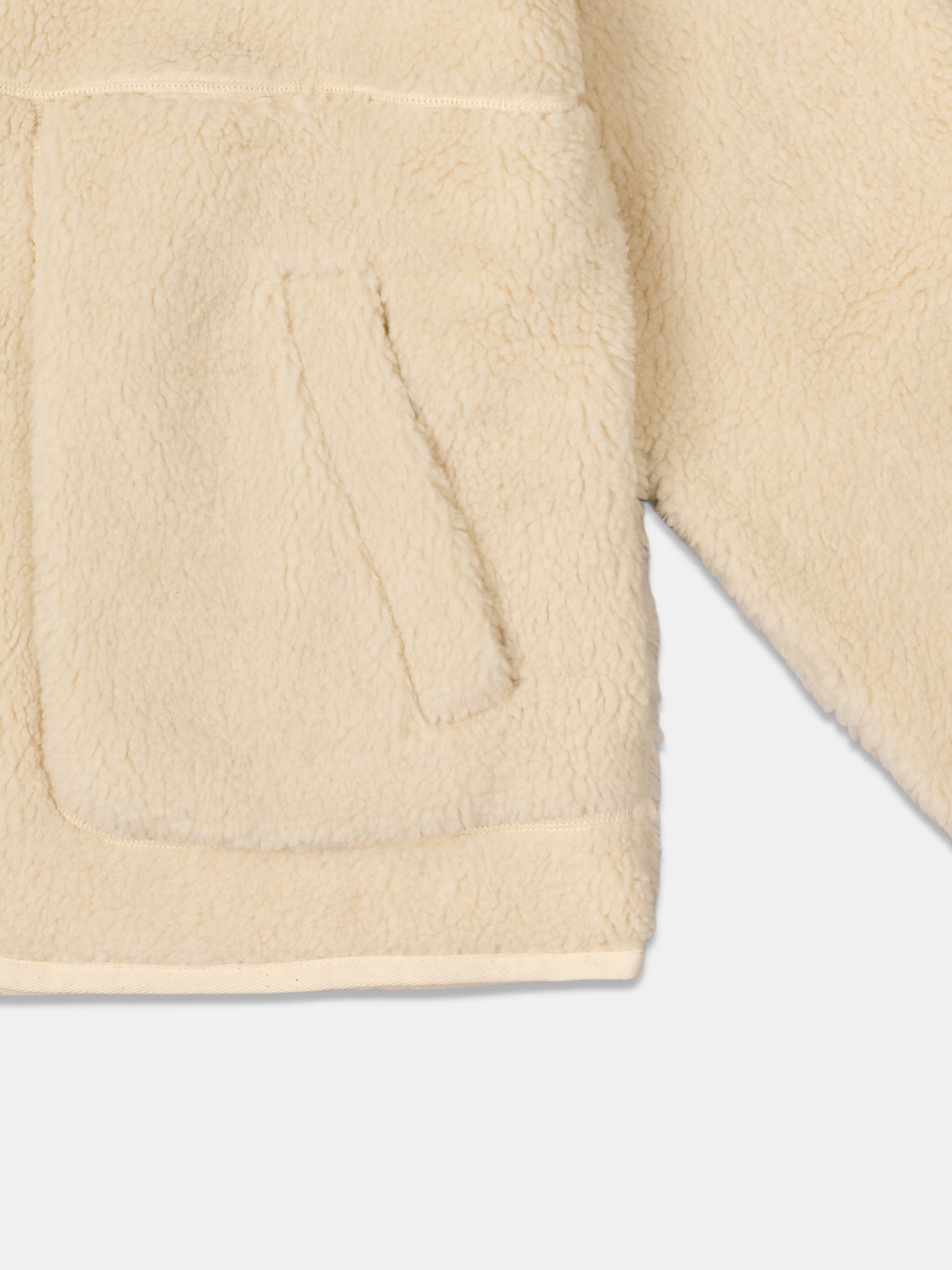 Dudley Zip Through Fleece Jacket in Ecru