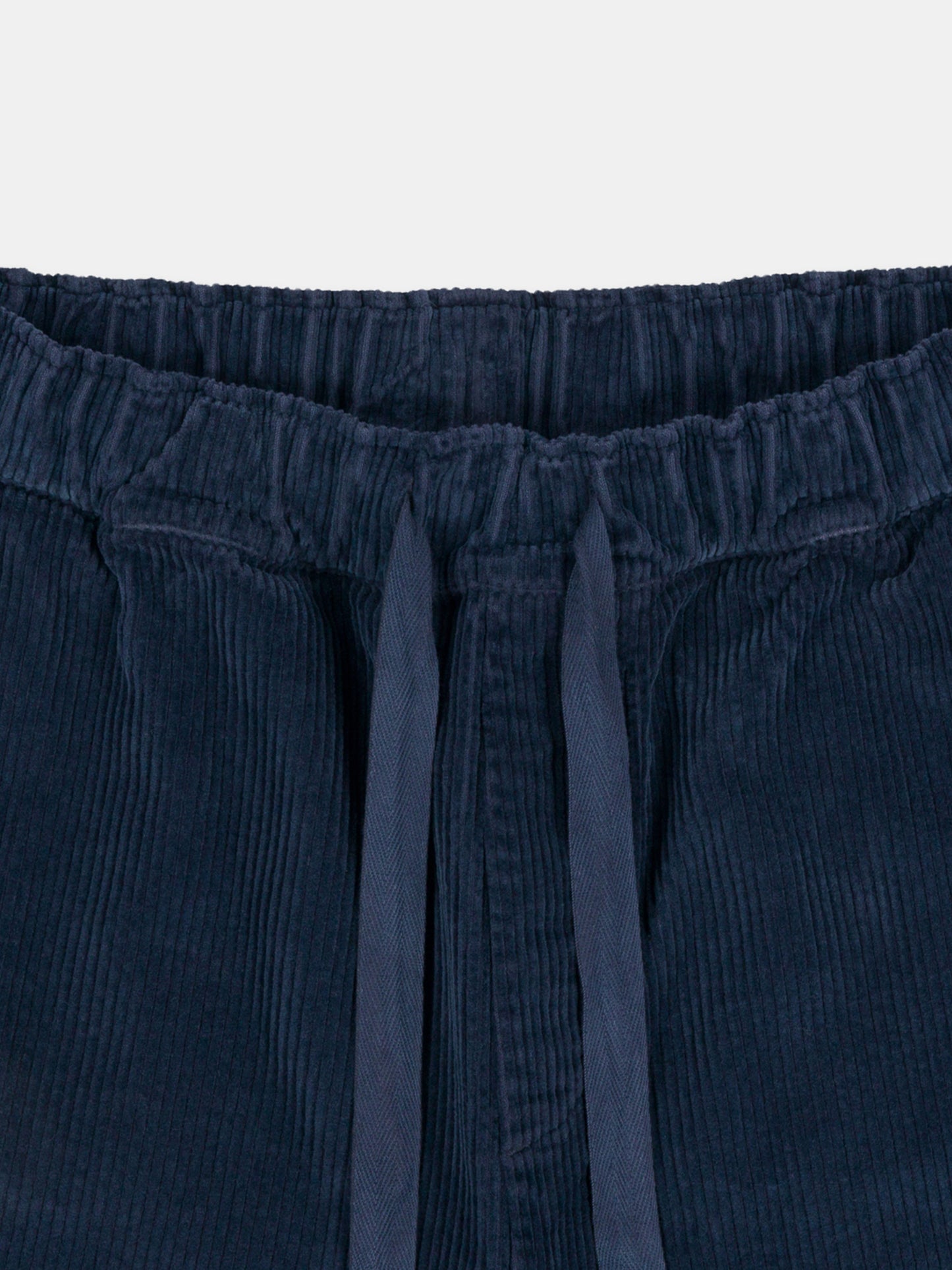 Simple Cord Drawstring Trouser in Washed Navy