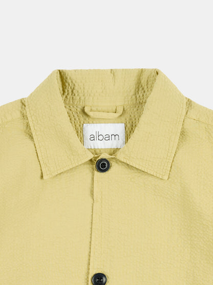 Seersucker Modern Overshirt in Vintage Khaki