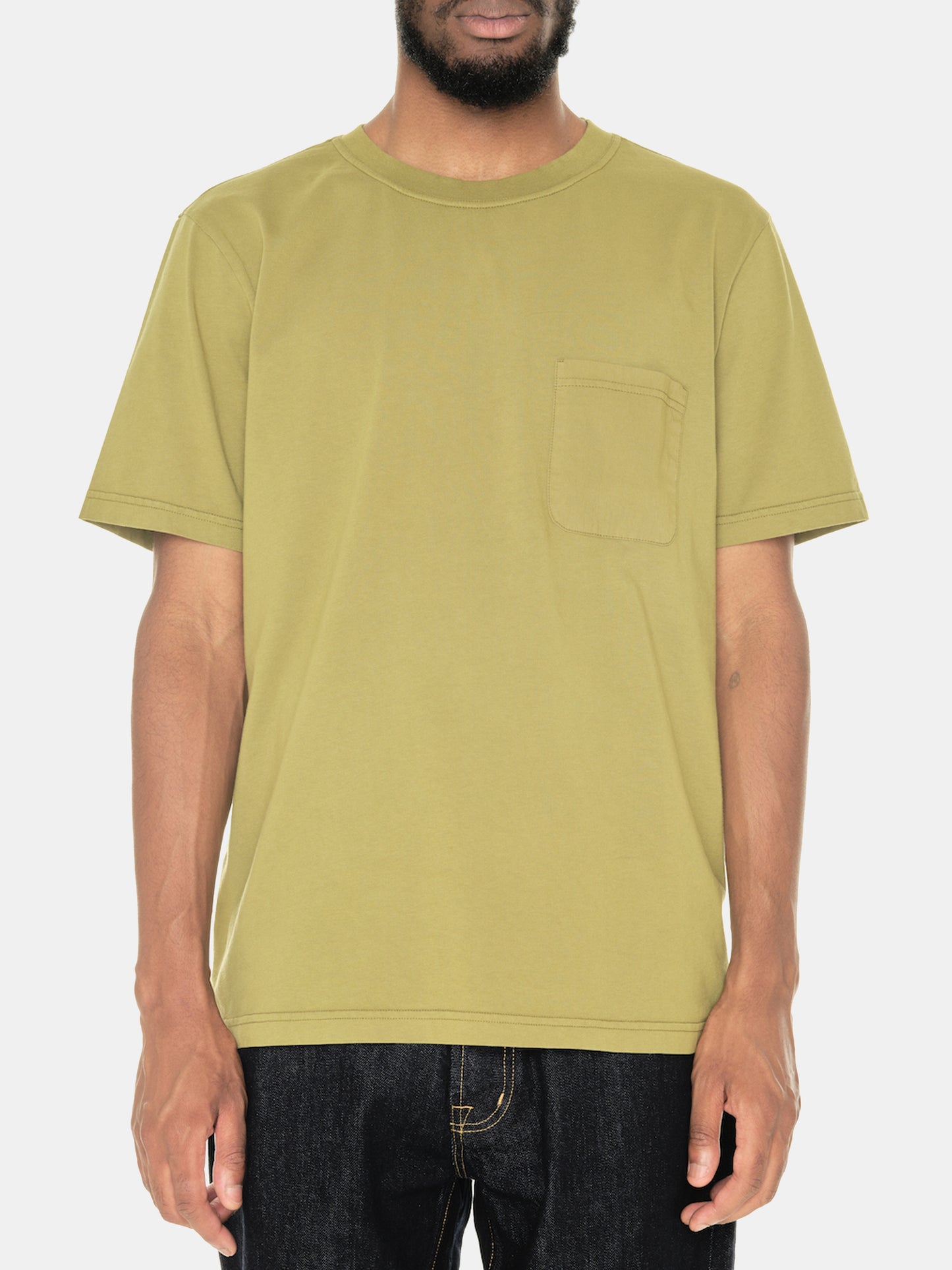 Woven Pocket T-Shirt in Khaki