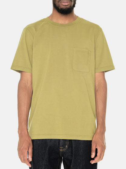 Woven Pocket T-Shirt in Khaki