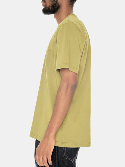 Woven Pocket T-Shirt in Khaki