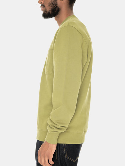 Woven Pocket Sweatshirt in Khaki