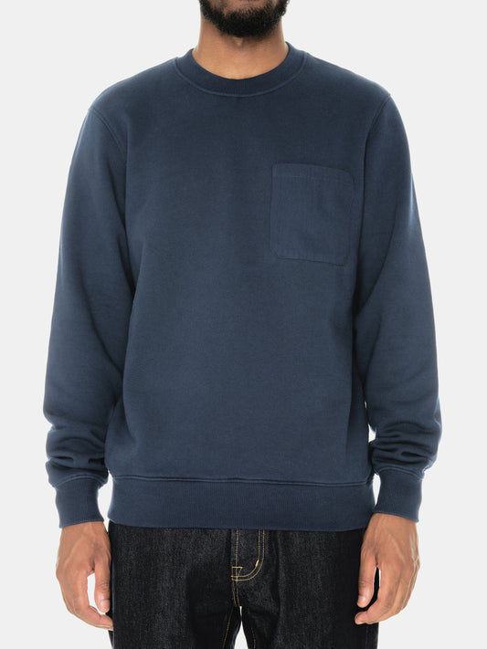 Woven Pocket Sweatshirt in Navy