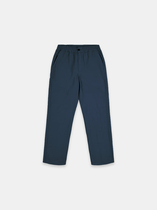 Seersucker Judd Trousers in Dark Navy