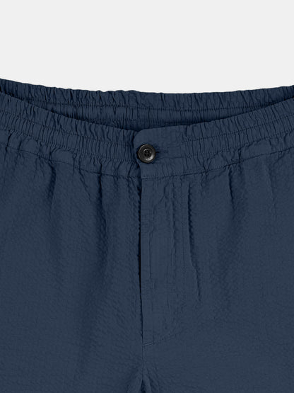 Seersucker Judd Trousers in Dark Navy
