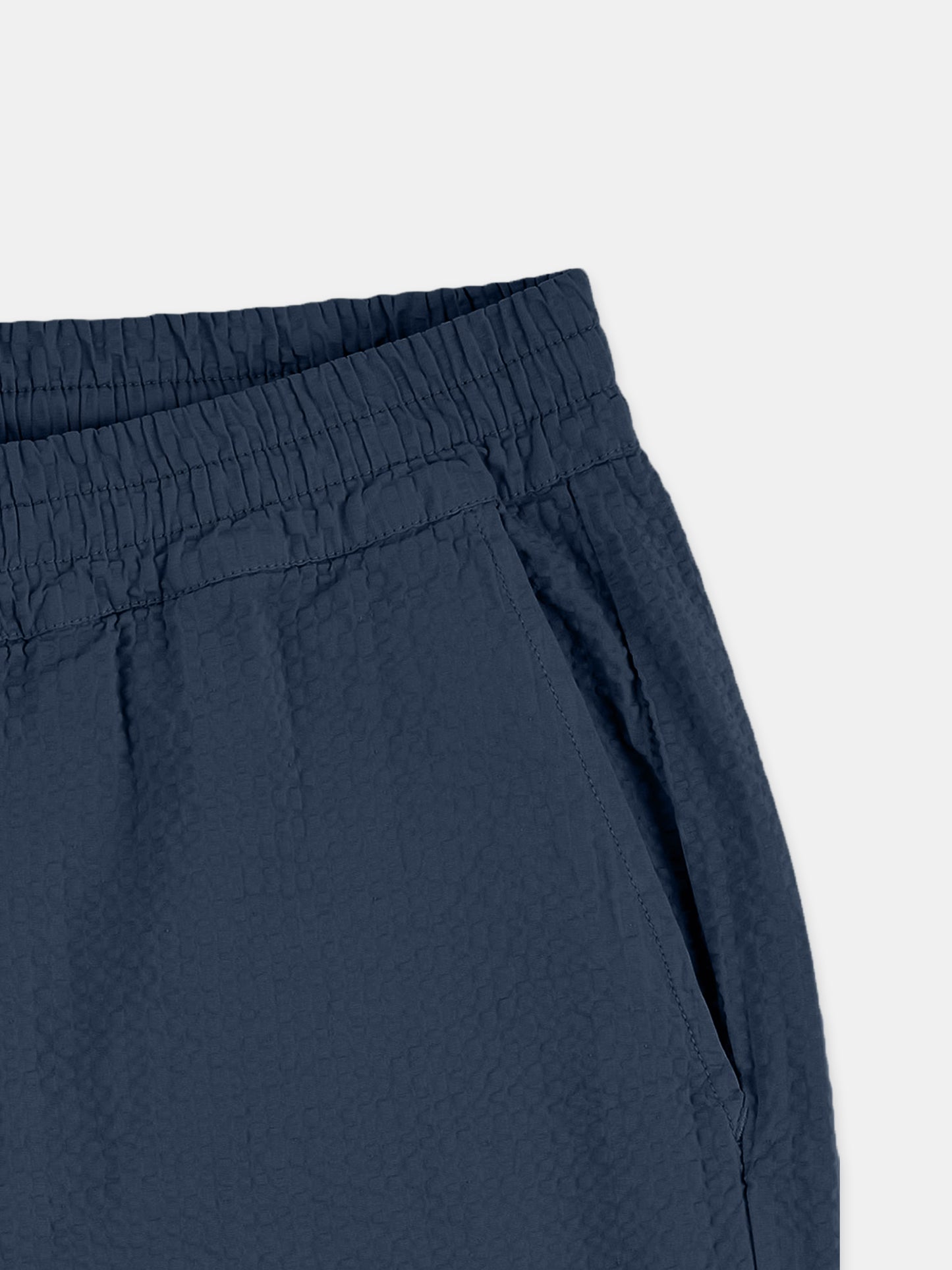Seersucker Judd Trousers in Dark Navy