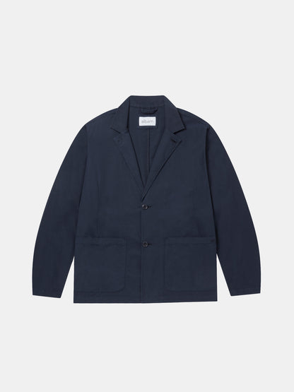Poplin Unlined Blazer in Dark Navy