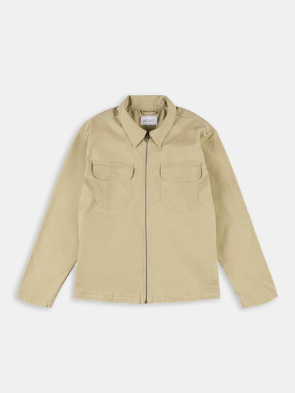 Soft Touch Cotton Clarence Jacket in Taupe