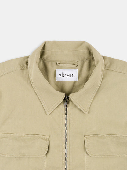 Soft Touch Cotton Clarence Jacket in Taupe