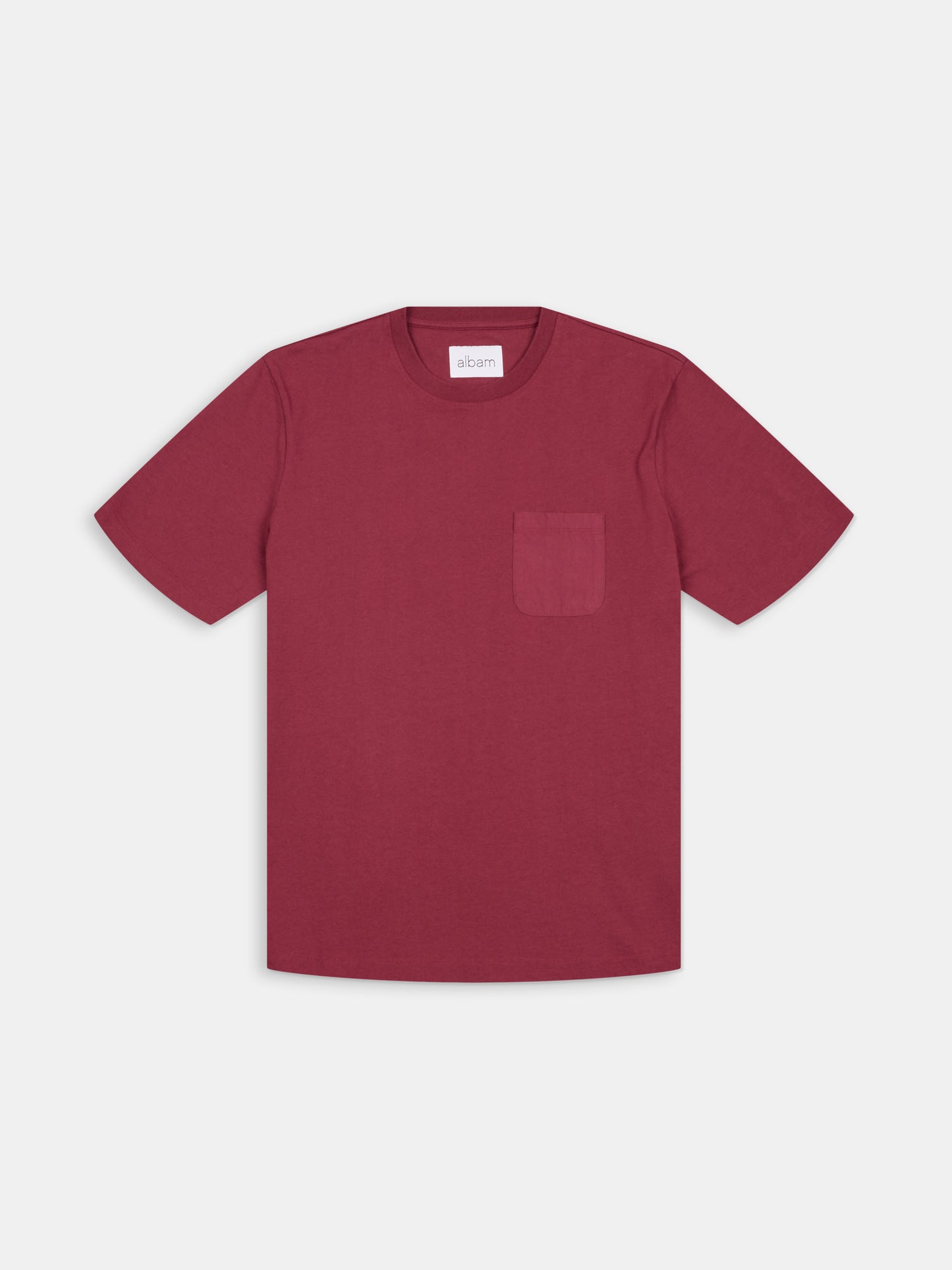 Woven Pocket T-Shirt in Deep Claret