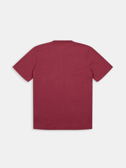 Woven Pocket T-Shirt in Deep Claret