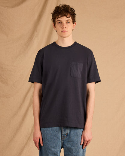 Woven Pocket T-Shirt in Dark Navy