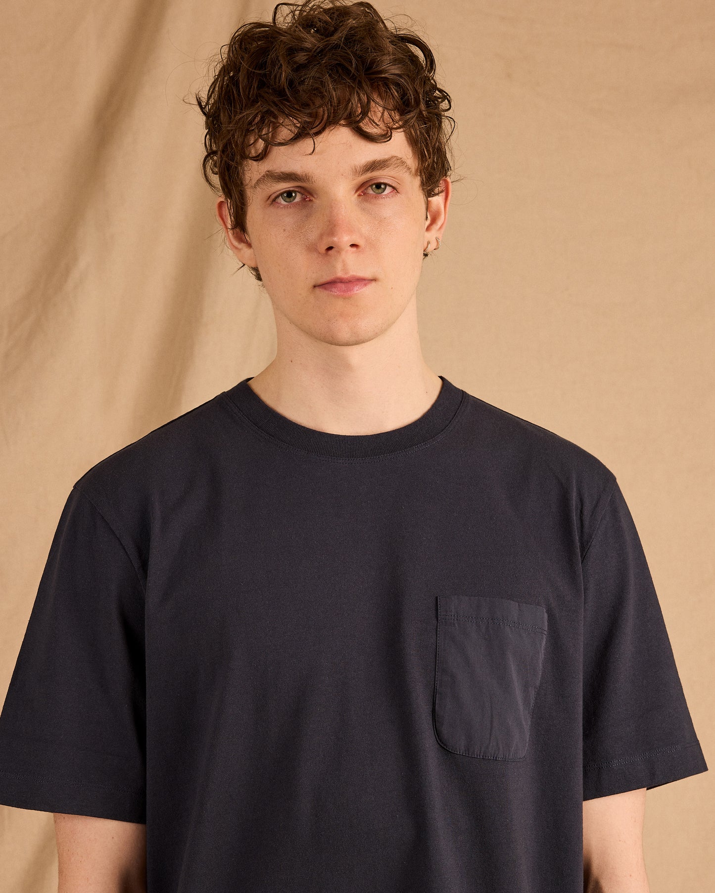 Woven Pocket T-Shirt in Dark Navy