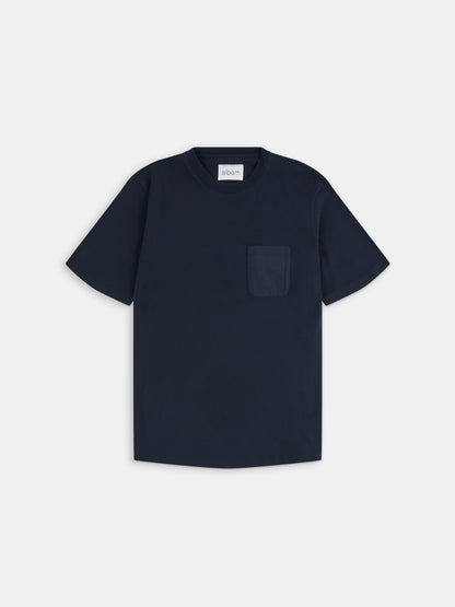 Woven Pocket T-Shirt in Dark Navy