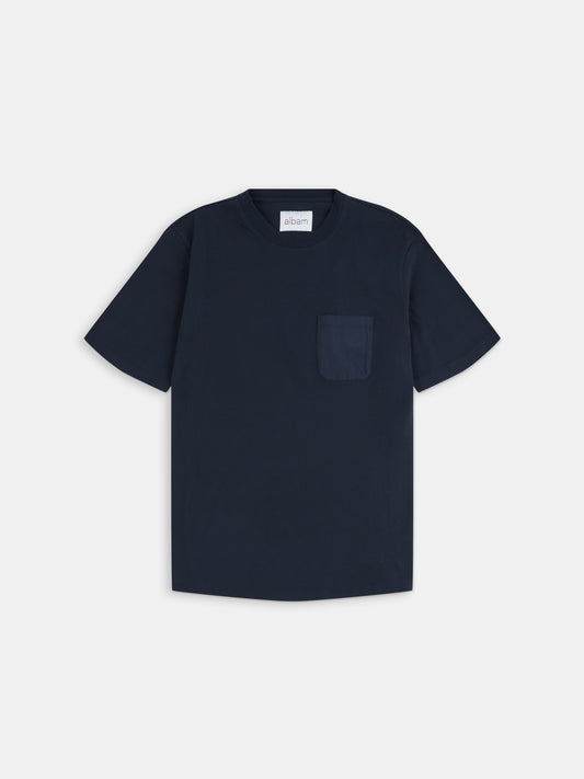 Woven Pocket T-Shirt in Dark Navy