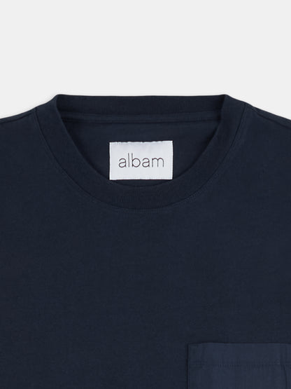 Woven Pocket T-Shirt in Dark Navy