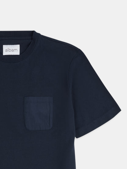 Woven Pocket T-Shirt in Dark Navy