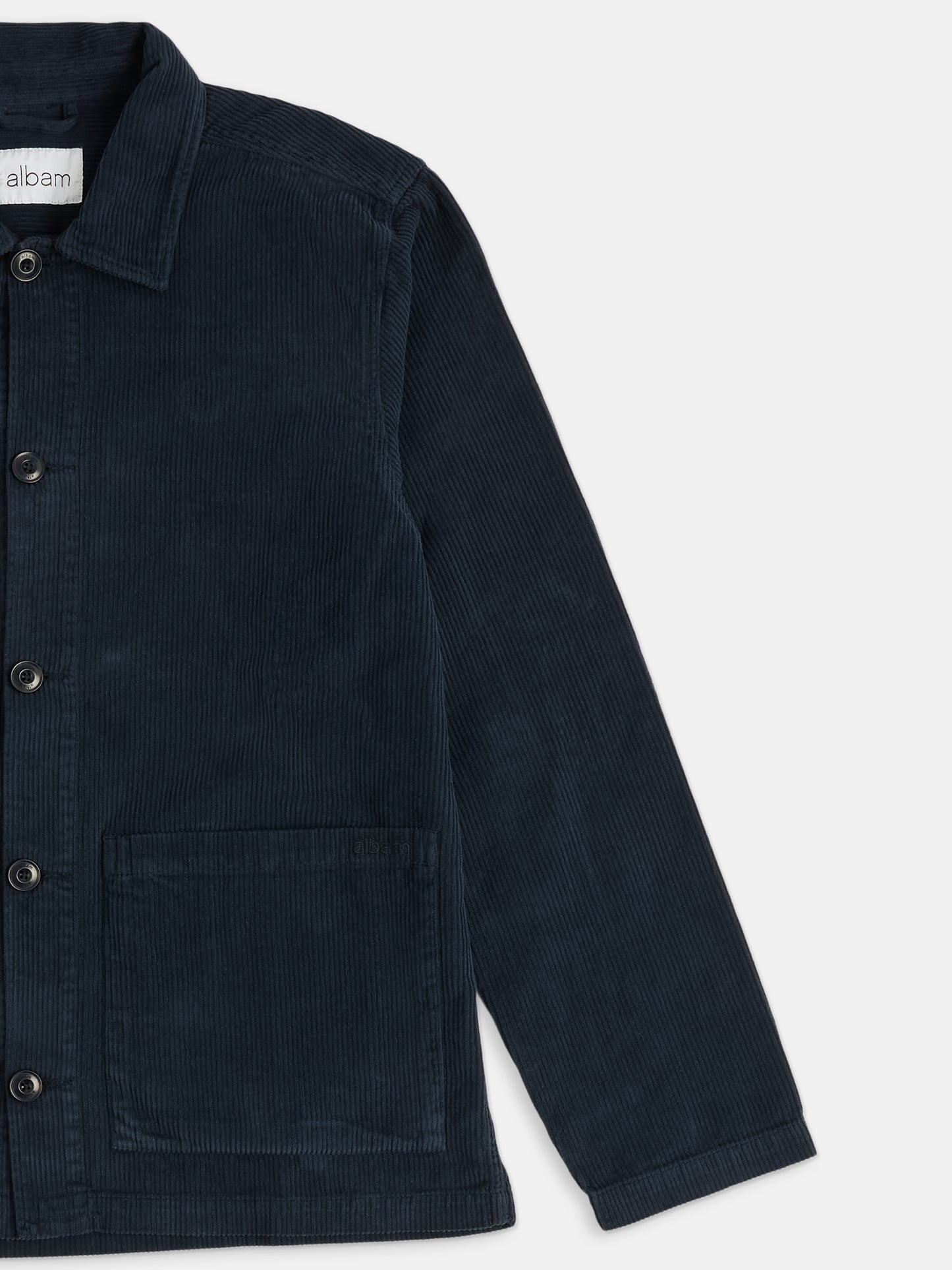 Needlecord Acton Overshirt in Dark Navy