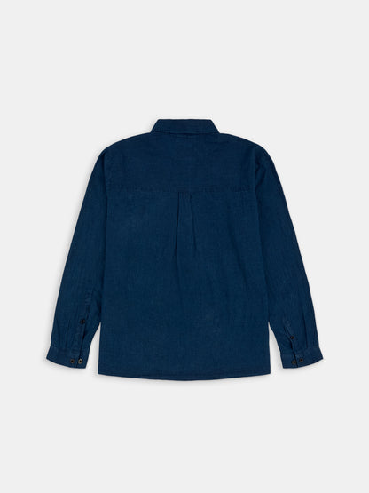 Carpenter Linen Shirt in Dark Navy
