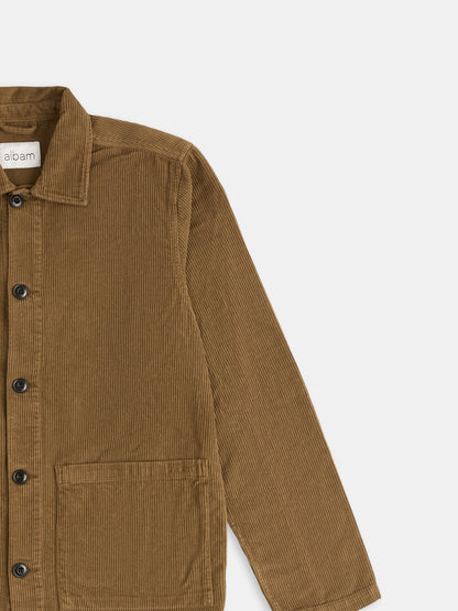 Needlecord Acton Overshirt in Tobacco