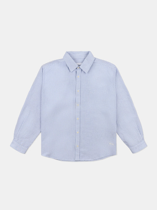 Boston Stripe Oxford Shirt in Navy/Off-White