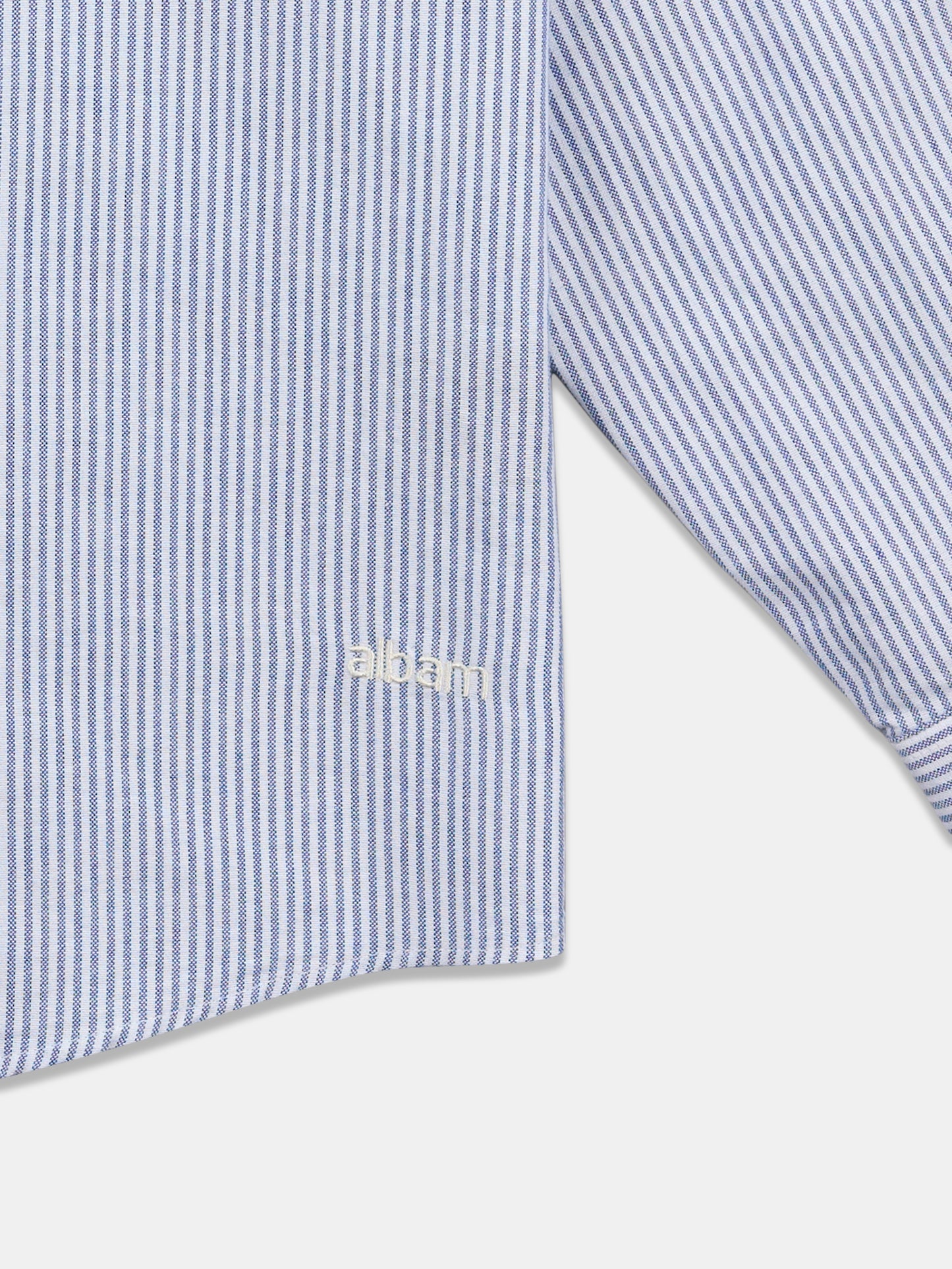 Boston Stripe Oxford Shirt in Navy/Off-White