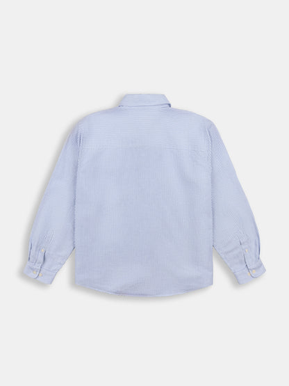 Boston Stripe Oxford Shirt in Navy/Off-White
