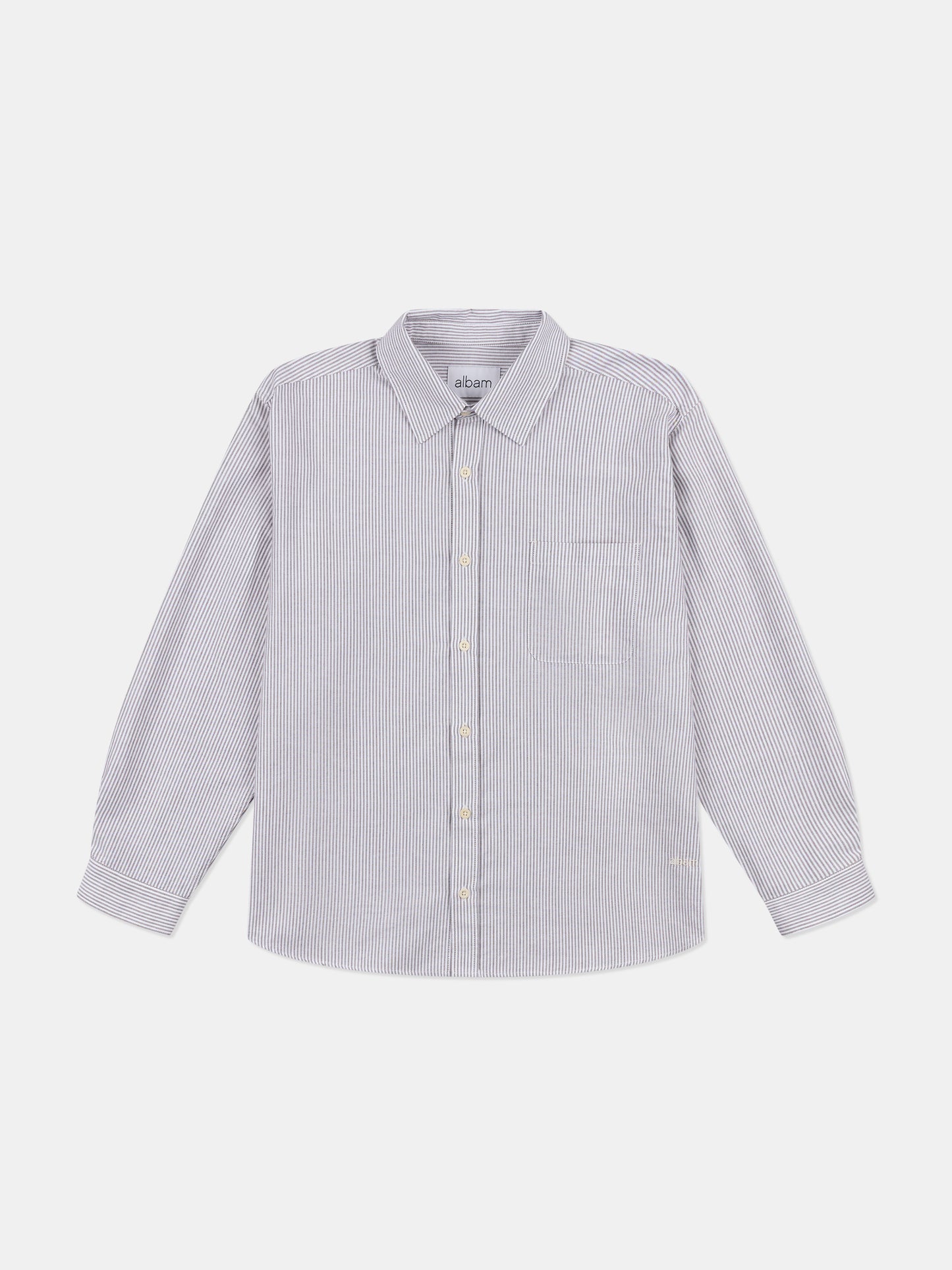 Boston Stripe Oxford Shirt in Brown/Off-White