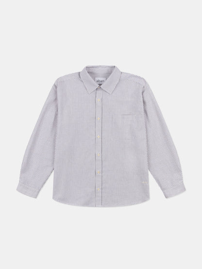 Boston Stripe Oxford Shirt in Brown/Off-White