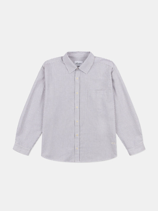 Boston Stripe Oxford Shirt in Brown/Off-White