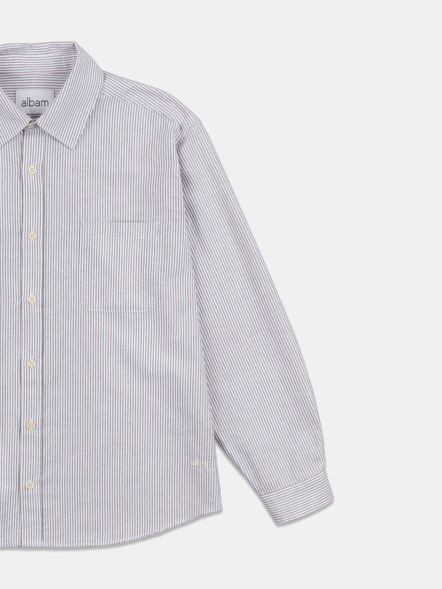 Boston Stripe Oxford Shirt in Brown/Off-White