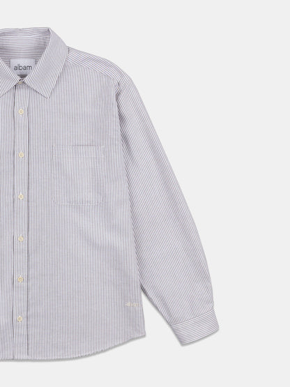 Boston Stripe Oxford Shirt in Brown/Off-White