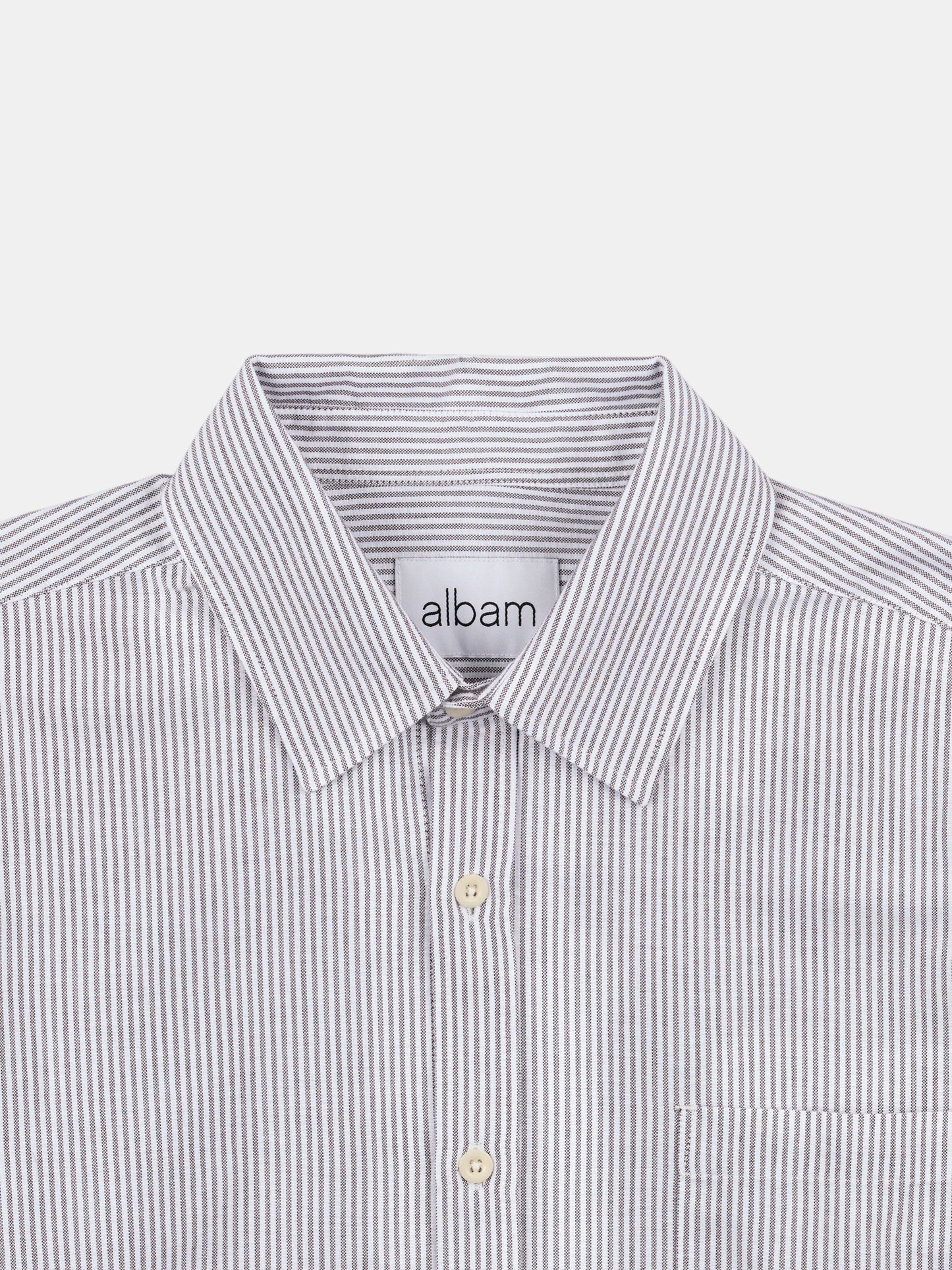 Boston Stripe Oxford Shirt in Brown/Off-White