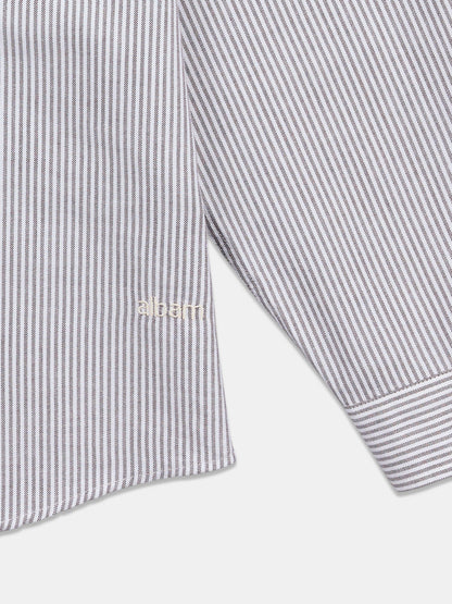 Boston Stripe Oxford Shirt in Brown/Off-White