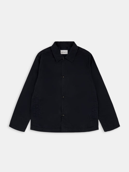 Hatton Cotton Overshirt in Dark Navy
