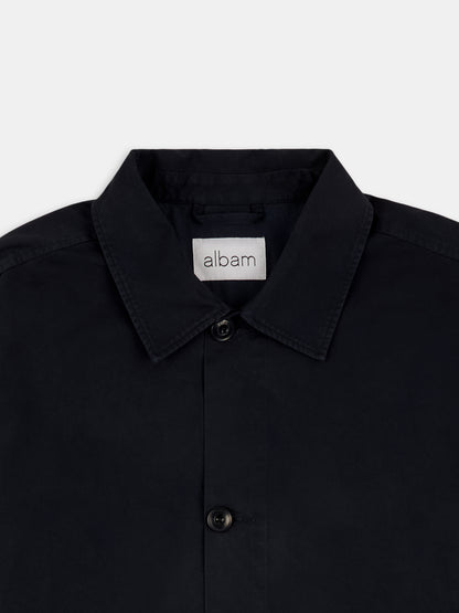 Hatton Cotton Overshirt in Dark Navy