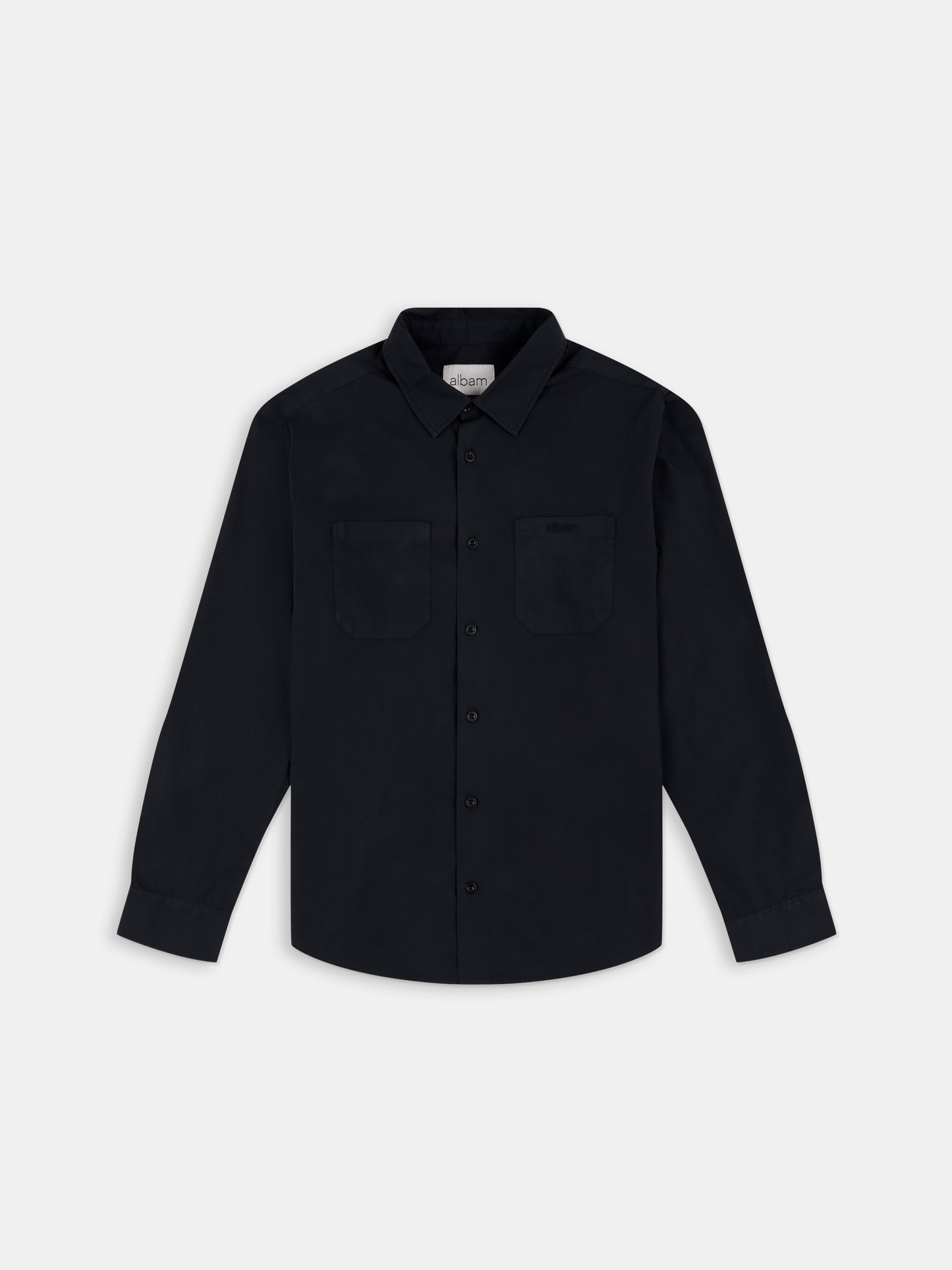 Filey Poplin Shirt in Dark Navy