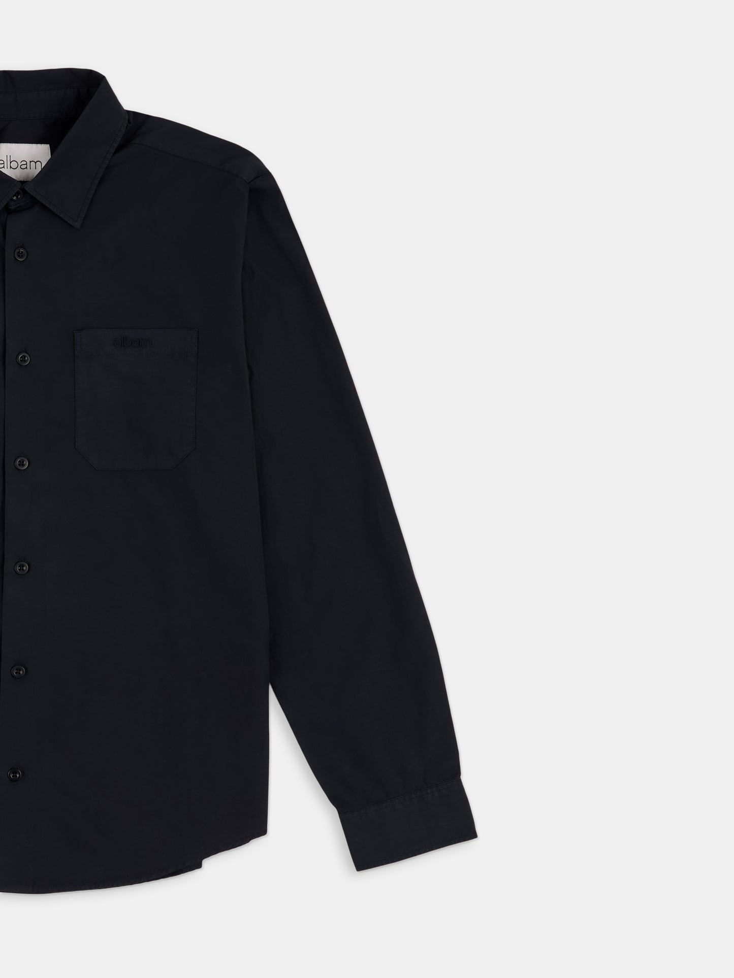 Filey Poplin Shirt in Dark Navy
