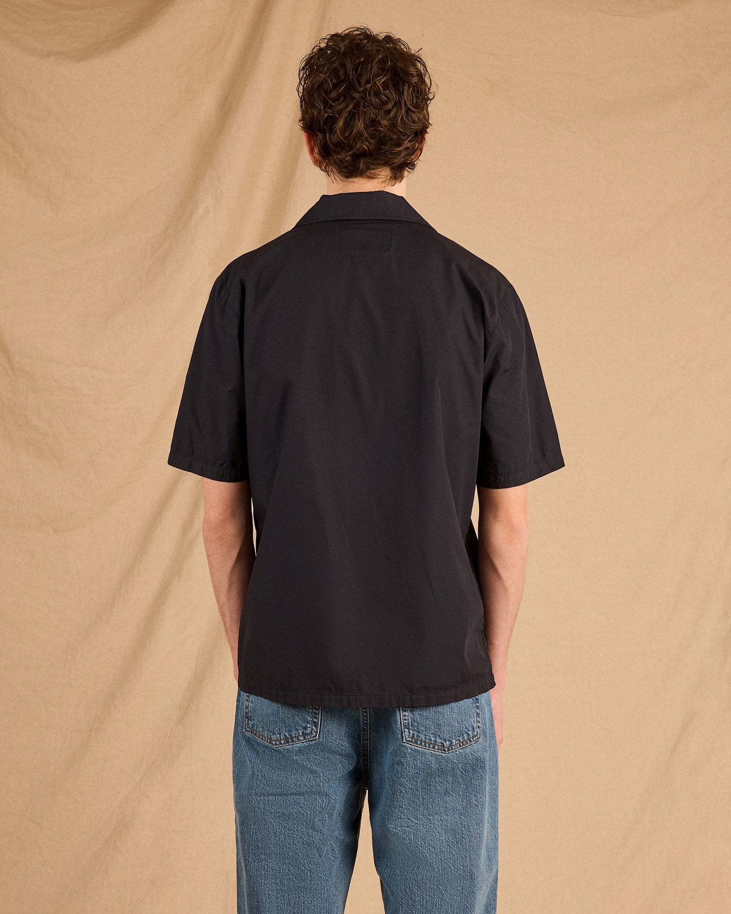 Grange Poplin Shirt in Dark Navy