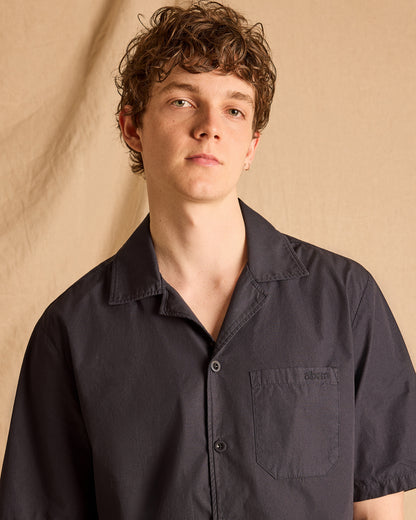 Grange Poplin Shirt in Dark Navy