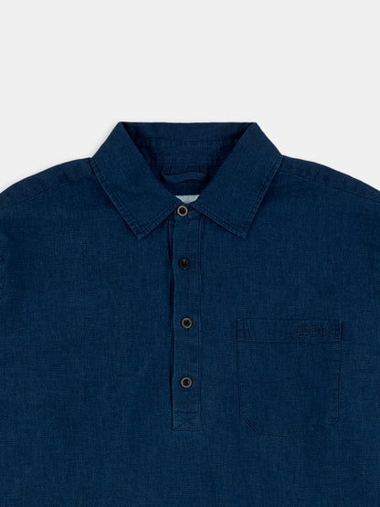 Carpenter Linen Shirt in Dark Navy