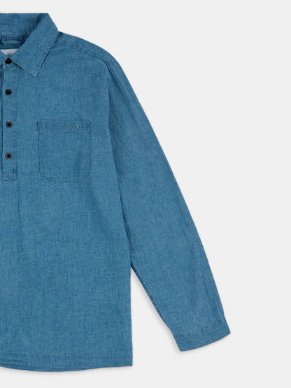 Carpenter Linen Shirt in Blue