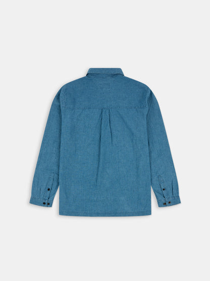 Carpenter Linen Shirt in Blue