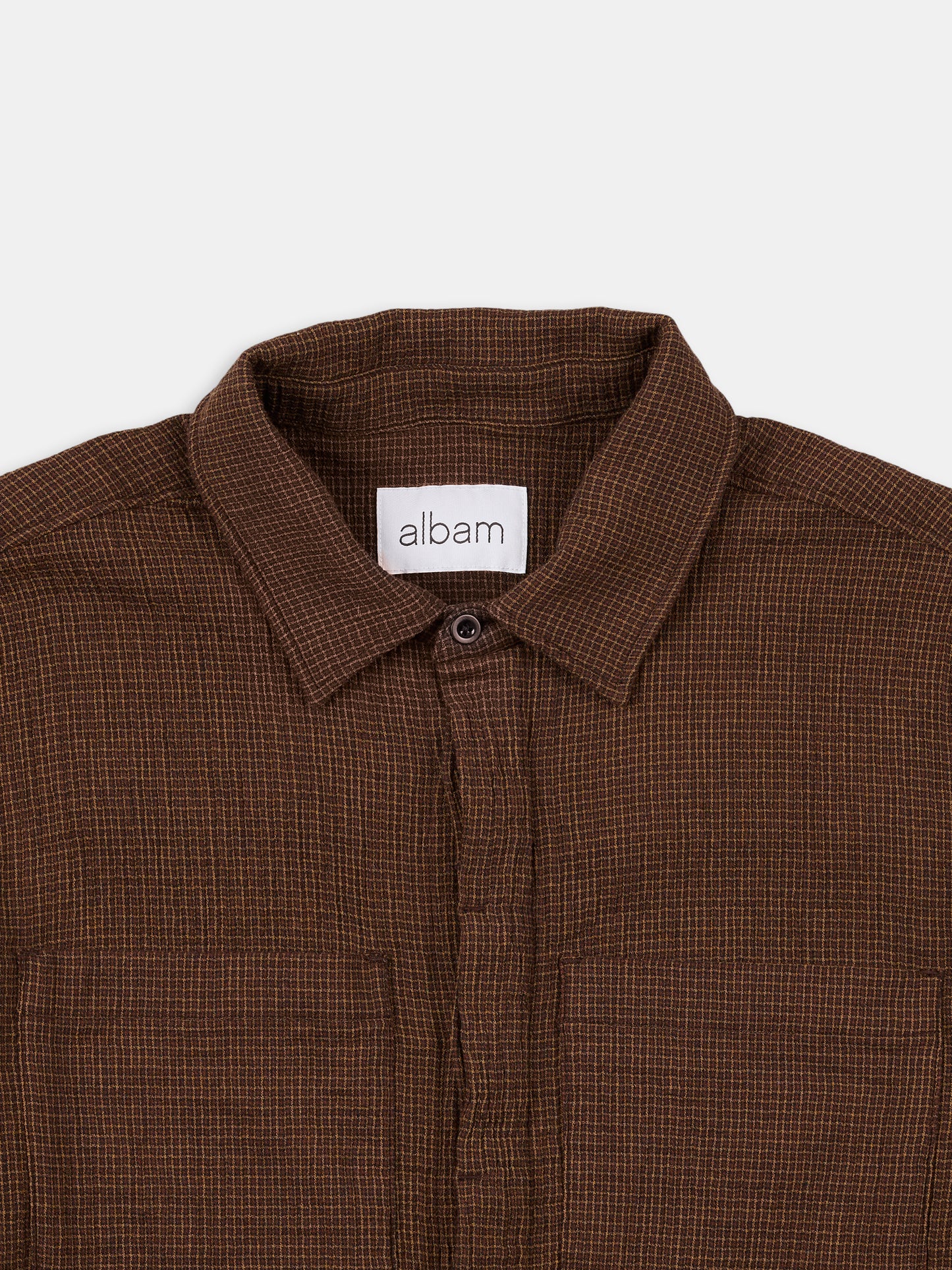 Islington Check Pocket Shirt in Deep Claret