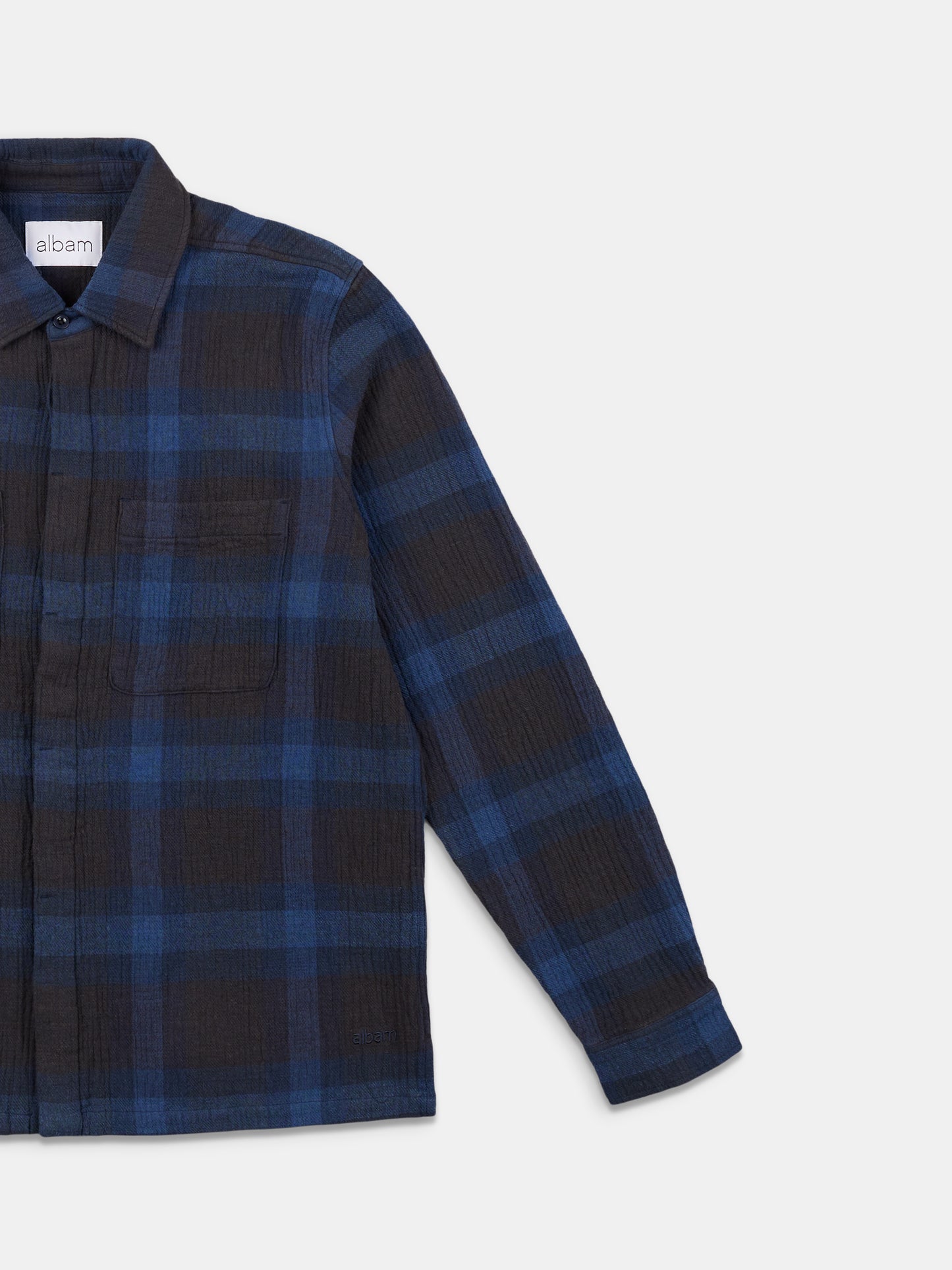 Islington Check Pocket Shirt in Dark Navy