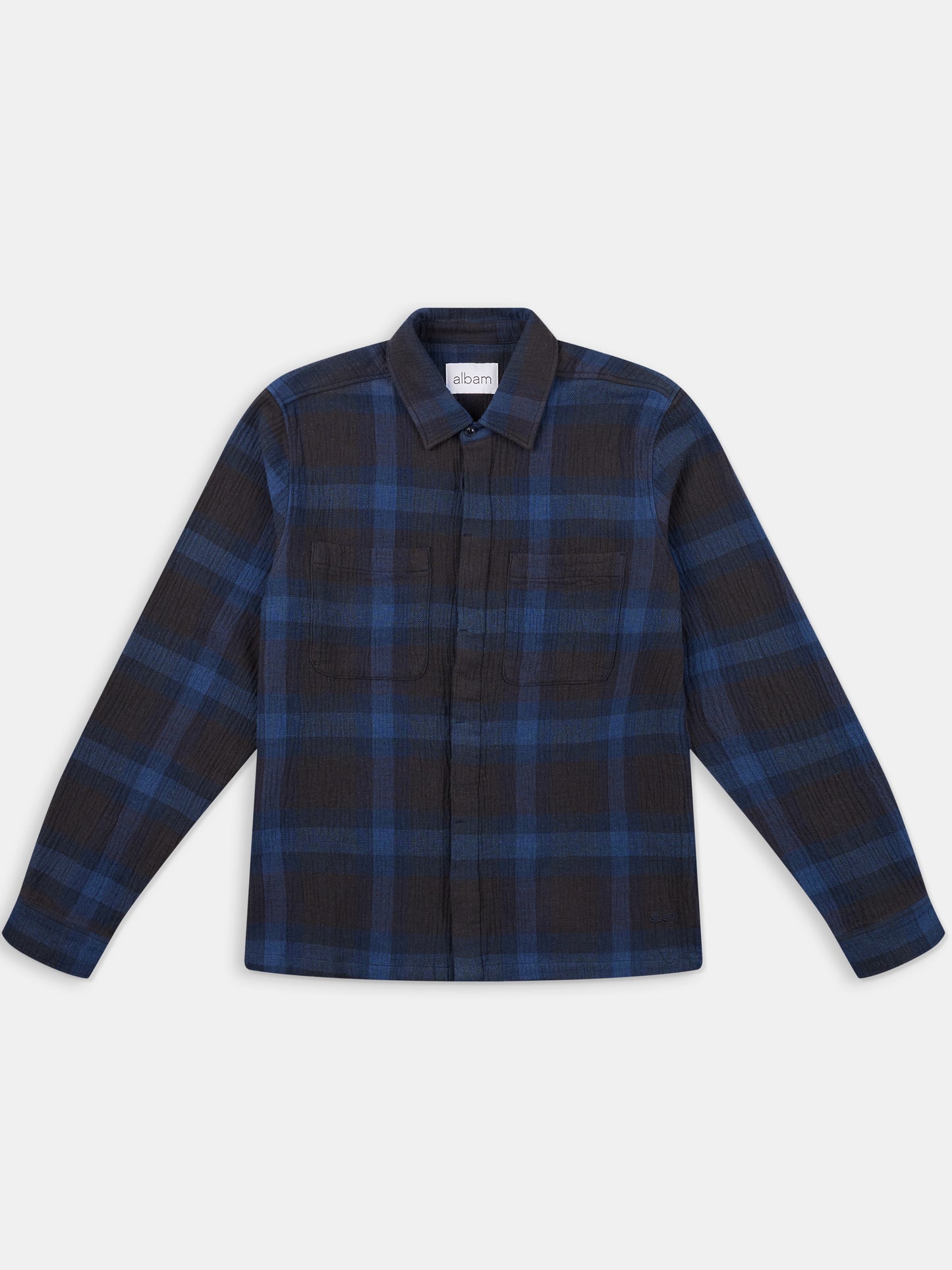 Islington Check Pocket Shirt in Dark Navy