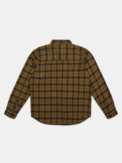 Kennedy Check Flannel Shirt in Dark Khaki
